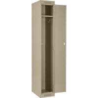 Clean Line Lockers, Bank of 3, 45" x 18" x 72", Steel, Beige, Rivet (Assembled) Seaboard Timber Mart