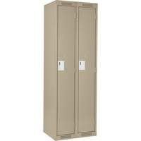 Clean Line Lockers, Bank of 2, 24" x 18" x 72", Steel, Beige, Rivet (Assembled) Seaboard Timber Mart