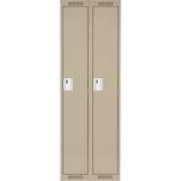 Clean Line Lockers, Bank of 2, 24" x 18" x 72", Steel, Beige, Rivet (Assembled) Seaboard Timber Mart