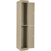 Clean Line Lockers, 2 -tier, Bank of 4, 48" x 18" x 72", Steel, Beige, Rivet (Assembled) Seaboard Timber Mart