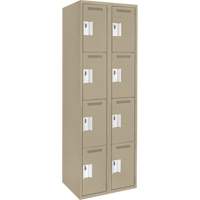 Clean Line Lockers, 4 -tier, Bank of 2, 24" x 18" x 72", Steel, Beige, Rivet (Assembled) Seaboard Timber Mart