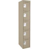 Assembled Clean Line Personal Effects Lockers, 5 -tier, 15" x 72" x 12", Steel Seaboard Timber Mart