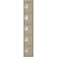 Assembled Clean Line Personal Effects Lockers, 5 -tier, 15" x 72" x 12", Steel Seaboard Timber Mart
