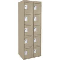 Assembled Clean Line Personal Effects Lockers, 5 -tier, Bank of 2, 12" x 72" x 24", Steel Seaboard Timber Mart