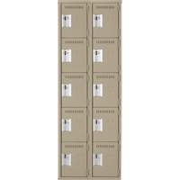 Assembled Clean Line Personal Effects Lockers, 5 -tier, Bank of 2, 12" x 72" x 24", Steel Seaboard Timber Mart