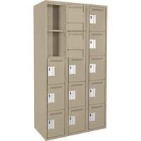 Assembled Clean Line Personal Effects Lockers, 5 -tier, Bank of 3, 15" x 72" x 36", Steel Seaboard Timber Mart