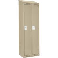 Clean Line Lockers, Bank of 2, 24" x 12" x 78", Steel, Beige, Rivet (Assembled) Seaboard Timber Mart