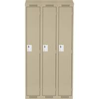 Clean Line Lockers, Bank of 3, 36" x 12" x 78", Steel, Beige, Rivet (Assembled) Seaboard Timber Mart