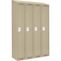 Clean Line Lockers, Bank of 4, 48" x 12" x 78", Steel, Beige, Rivet (Assembled) Seaboard Timber Mart