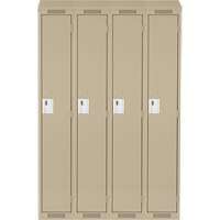 Clean Line Lockers, Bank of 4, 48" x 12" x 78", Steel, Beige, Rivet (Assembled) Seaboard Timber Mart