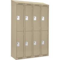 Clean Line Lockers, 2 -tier, Bank of 4, 48" x 18" x 78", Steel, Beige, Rivet (Assembled) Seaboard Timber Mart