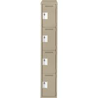 Clean Line Lockers, 4 -tier, 12" x 18" x 78", Steel, Beige, Rivet (Assembled) Seaboard Timber Mart
