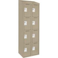Casiers Clean Line, 4 niveaux, Bloc de 2, 24" x 18" x 78", Acier, Beige, Rivet (assembl&eacute;) Seaboard Timber Mart