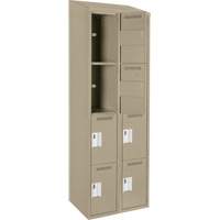 Casiers Clean Line, 4 niveaux, Bloc de 2, 24" x 18" x 78", Acier, Beige, Rivet (assembl&eacute;) Seaboard Timber Mart