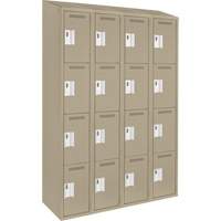 Casiers Clean Line, 4 niveaux, Bloc de 4, 48" x 18" x 78", Acier, Beige, Rivet (assembl&eacute;) Seaboard Timber Mart