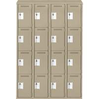 Casiers Clean Line, 4 niveaux, Bloc de 4, 48" x 18" x 78", Acier, Beige, Rivet (assembl&eacute;) Seaboard Timber Mart