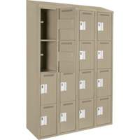 Casiers Clean Line, 4 niveaux, Bloc de 4, 48" x 18" x 78", Acier, Beige, Rivet (assembl&eacute;) Seaboard Timber Mart