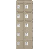 Casiers &agrave; effets personnels et assembl&eacute;s Clean Line, 5 niveaux, Bloc de 2, 15" x 78" x 24", Acier Seaboard Timber Mart