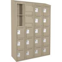 Clean Line Lockers, 5 -tier, Bank of 4, 48" x 18" x 78", Steel, Beige, Rivet (Assembled) Seaboard Timber Mart