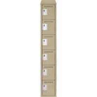 Clean Line Lockerette, 6 -tier, 12" x 18" x 78", Steel, Beige, Rivet (Assembled) Seaboard Timber Mart