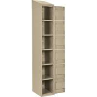Clean Line Lockerette, 6 -tier, Bank of 4, 48" x 18" x 78", Steel, Beige, Rivet (Assembled) Seaboard Timber Mart