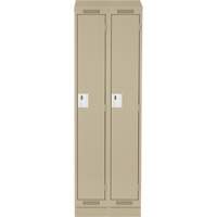 Clean Line Lockers, Bank of 2, 30" x 18" x 82", Steel, Beige, Rivet (Assembled) Seaboard Timber Mart