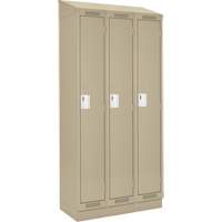 Clean Line Lockers, Bank of 3, 36" x 18" x 82", Steel, Beige, Rivet (Assembled) Seaboard Timber Mart