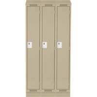 Clean Line Lockers, Bank of 3, 36" x 18" x 82", Steel, Beige, Rivet (Assembled) Seaboard Timber Mart