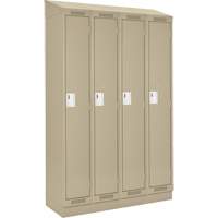 Clean Line Lockers, Bank of 4, 48" x 18" x 82", Steel, Beige, Rivet (Assembled) Seaboard Timber Mart