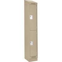 Clean Line Lockers, 2 -tier, 12" x 18" x 82", Steel, Beige, Rivet (Assembled) Seaboard Timber Mart