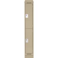 Clean Line Lockers, 2 -tier, 12" x 18" x 82", Steel, Beige, Rivet (Assembled) Seaboard Timber Mart
