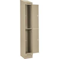 Clean Line Lockers, 2 -tier, 12" x 18" x 82", Steel, Beige, Rivet (Assembled) Seaboard Timber Mart