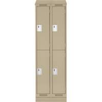 Casiers Clean Line, 2 niveaux, Bloc de 2, 24" x 18" x 82", Acier, Beige, Rivet (assembl&eacute;) Seaboard Timber Mart