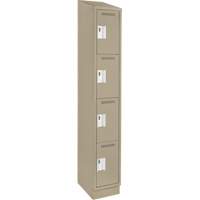 Clean Line Lockers, 4 -tier, 12" x 18" x 82", Steel, Beige, Rivet (Assembled) Seaboard Timber Mart