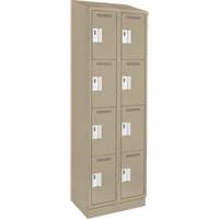 Clean Line Lockers, 4 -tier, Bank of 2, 24" x 18" x 82", Steel, Beige, Rivet (Assembled) Seaboard Timber Mart