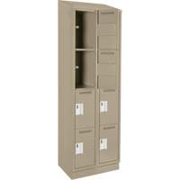 Clean Line Lockers, 4 -tier, Bank of 2, 24" x 18" x 82", Steel, Beige, Rivet (Assembled) Seaboard Timber Mart