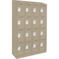 Casiers Clean Line, 4 niveaux, Bloc de 4, 48" x 18" x 82", Acier, Beige, Rivet (assembl&eacute;) Seaboard Timber Mart
