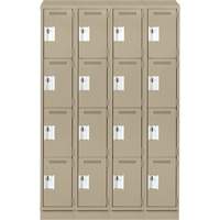 Casiers Clean Line, 4 niveaux, Bloc de 4, 48" x 18" x 82", Acier, Beige, Rivet (assembl&eacute;) Seaboard Timber Mart