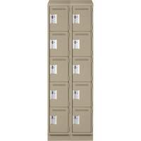 Assembled Clean Line Personal Effects Lockers, 5 -tier, Bank of 2, 15" x 82" x 24", Steel Seaboard Timber Mart