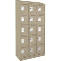 Assembled Clean Line Personal Effects Lockers, 5 -tier, Bank of 3, 15" x 82" x 36", Steel Seaboard Timber Mart