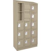 Assembled Clean Line Personal Effects Lockers, 5 -tier, Bank of 3, 15" x 82" x 36", Steel Seaboard Timber Mart