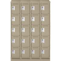 Assembled Clean Line Personal Effects Lockers, 5 -tier, Bank of 4, 15" x 82" x 48", Steel Seaboard Timber Mart