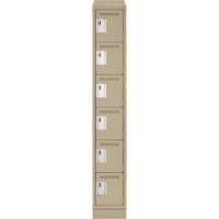 Clean Line Lockerette , 6 -tier, 12" x 18" x 82", Steel, Beige, Rivet (Assembled) Seaboard Timber Mart