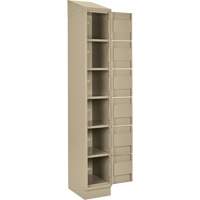 Clean Line Lockerette , 6 -tier, Bank of 4, 48" x 18" x 82", Steel, Beige, Rivet (Assembled) Seaboard Timber Mart