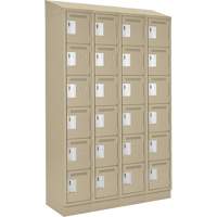 Clean Line Lockerette , 6 -tier, Bank of 4, 48" x 18" x 82", Steel, Beige, Rivet (Assembled) Seaboard Timber Mart