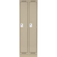 Clean Line Lockers, Bank of 2, 24" x 18" x 76", Steel, Beige, Rivet (Assembled) Seaboard Timber Mart