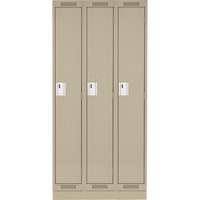 Clean Line Lockers, Bank of 3, 45" x 18" x 76", Steel, Beige, Rivet (Assembled) Seaboard Timber Mart