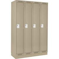 Clean Line Lockers, Bank of 4, 48" x 18" x 76", Steel, Beige, Rivet (Assembled) Seaboard Timber Mart
