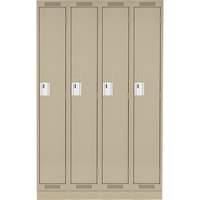 Clean Line Lockers, Bank of 4, 48" x 18" x 76", Steel, Beige, Rivet (Assembled) Seaboard Timber Mart