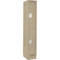 Clean Line Lockers, 2 -tier, 12" x 12" x 76", Steel, Beige, Rivet (Assembled) Seaboard Timber Mart